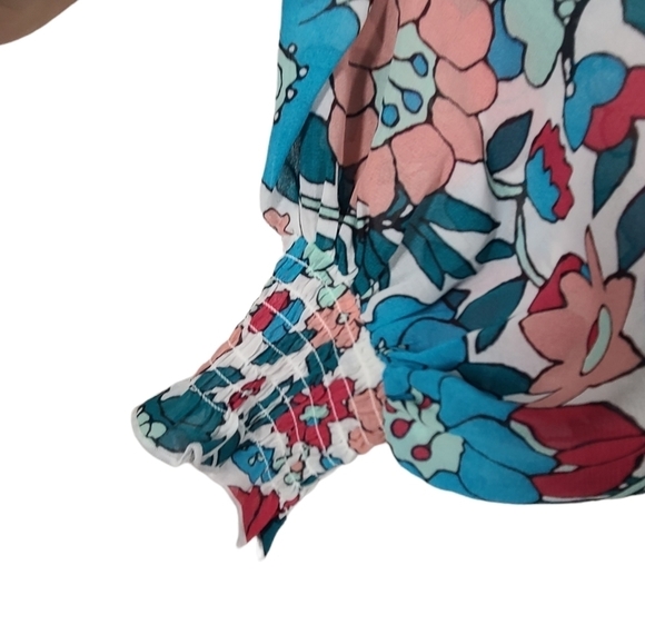 NWT CHARLES HENRY Floral Off the Shoulder Long Sleeve Maxi Dress Small - Picture 4 of 7